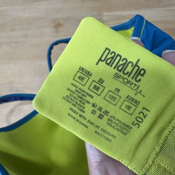Panache Sport Underwire Bra 40E High Impact Blue Multicolor Adjustable Straps - Picture 7 of 8